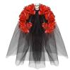Serre-tête "Dia de los Muertos" avec voile - rouge - 2
