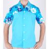 Hawaiihemd Pacific Flower Mix in blau