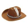 Chapeau de cowboy pour enfant avec plume - marron - 1 