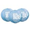 Lampions "It's a baby" 3 pcs - bleu clair