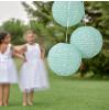 2 lampions "Petites étoiles" - vert menthe - exemple déco