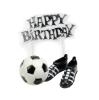 Déco pour gâteau "Football & anniversaire" 4 pcs