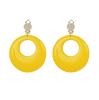 Boucles d'oreille à clips unicolores fluos - jaune - 1 