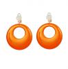 Boucles d'oreille à clips unicolores fluos - orange - 1 
