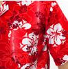Chemise hawaïenne Pacific Flower rouge - détail
