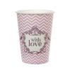 10 gobelets en carton "With love" - rose