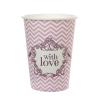 10 gobelets en carton "With love" - rose