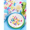 10 assiettes en carton "Anniversaire haut en couleurs" exemple