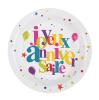 10 assiettes en carton "Anniversaire haut en couleurs"