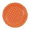 10 assiettes en carton à pois - orange