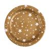 10 assiettes en carton "Étoiles magiques" doré