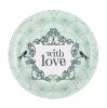 10 assiettes en carton "With love" - vert