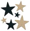 Déco de salle "Étoiles brillantes" 6 pcs - noir-or