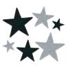 Déco de salle "Étoiles brillantes" 6 pcs - noir-argent