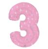 Ballon en alu rose "Anniversaire étoilé" 96,5 cm