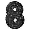 Ballon en alu noir "Anniversaire étoilé" 96,5 cm