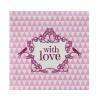 20 serviettes "With love" - rose