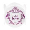6 ronds de serviette "With love" - rose vif