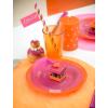 Bougie cylindrique "Polka Dots" 11 cm - orange exemple