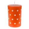 Bougie cylindrique "Polka Dots" 11 cm - orange