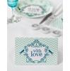 6 cartons de table "With love" - vert menthe