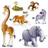 Déco murale "Rdv des animaux de jungle" 6 pcs