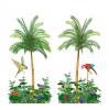 Déco murale "Palmiers avec perroquets" 165 x 85 cm 2 pcs