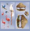 Décoration murale "Huttes en paille et oiseaux exotiques" 127 cm 10 pcs