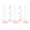 Suspensions à spirales "Bébé arrive" 5 pcs - rose