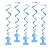 Suspensions à spirales "Premier anniversaire" 5 pcs - bleu clair
