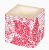 Bougie cube "Elegance Deluxe" 8 cm - rouge
